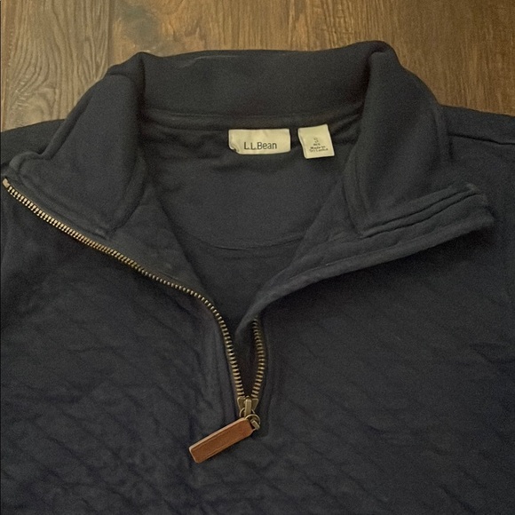 LL Bean Navy Half-Zip Pullover - Picture 3 of 7